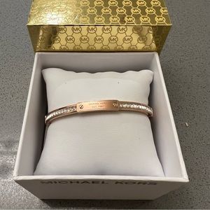 MK Michael Kors Rose Gold cuff bracelet with studs